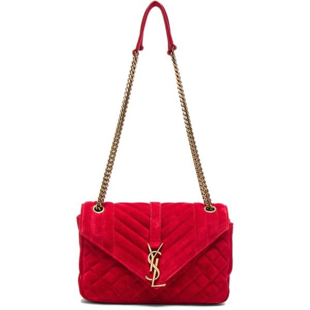 Saint Laurent YSL Monogram Envelope Tri-Quilt Shoulder Chain Bag